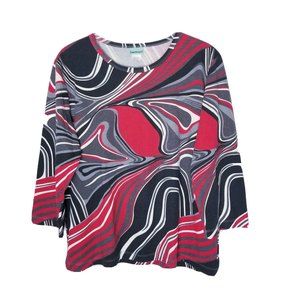 Sara Morgan 3/4 Sleeve Tee Shirt Women Size Large Style BDG